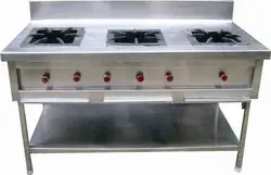 Commercial Stainless Steel Three Burner Gas Range