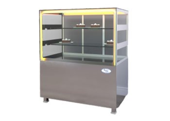 Flat Glass Display Counter Stainless Steel